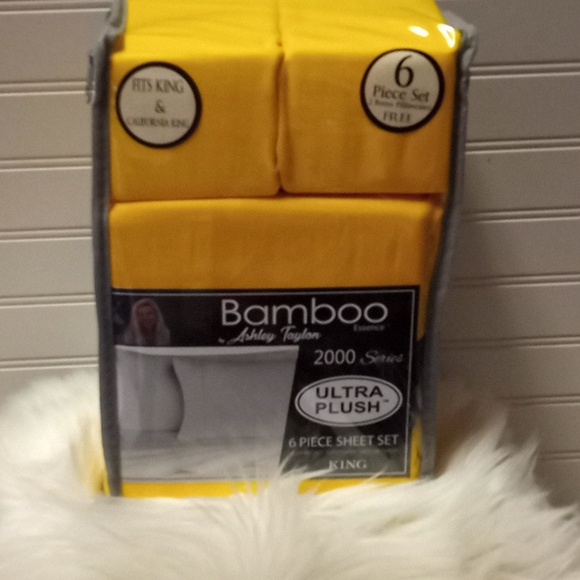 Bamboo Essence King Size Yellow- 6 Piece Sheet Set - Picture 10 of 10